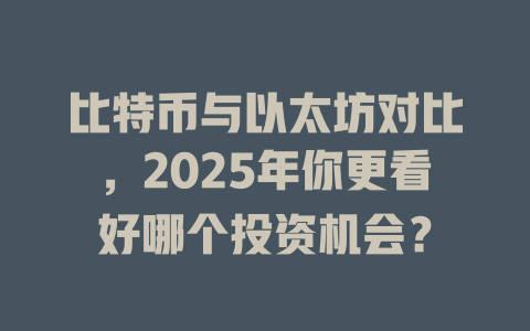 比特币与以太坊对比,2025年你更看好哪个投资机会? 一
