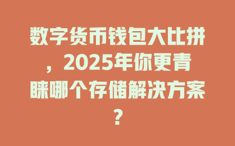 数字货币钱包大比拼，2025年你更青睐哪个存储解决方案？ 一