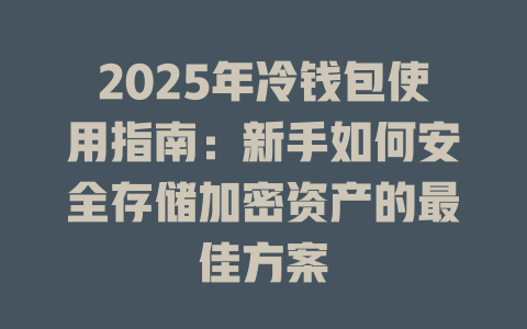2025年冷钱包使用指南：新手如何安全存储加密资产的最佳方案 一