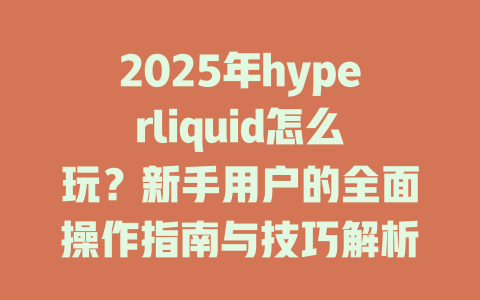 2025年hyperliquid怎么玩?新手用户的全面操作指南与技巧解析 一