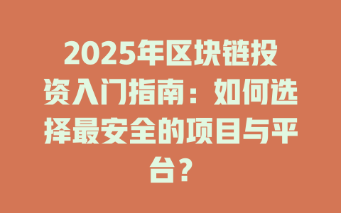 2025年区块链投资入门指南：如何选择最安全的项目与平台？ 一