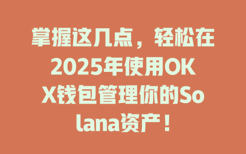 掌握这几点，轻松在2025年使用OKX钱包管理你的Solana资产！ 一