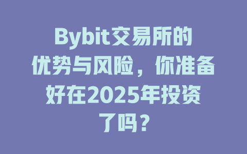 Bybit交易所的优势与风险，你准备好在2025年投资了吗？ 一