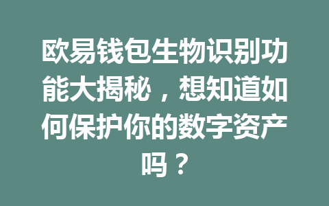 欧易钱包生物识别功能大揭秘,想知道如何保护你的数字资产吗? 一
