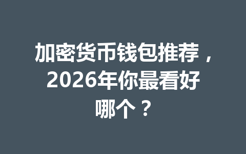 加密货币钱包推荐,2026年你最看好哪个? 一