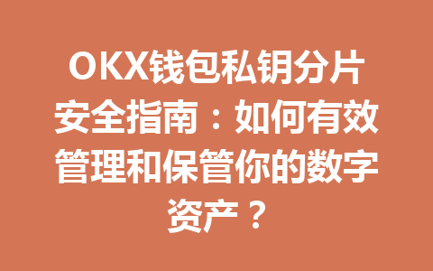 OKX钱包私钥分片安全指南：如何有效管理和保管你的数字资产？ 一