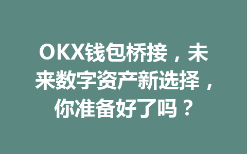 OKX钱包桥接,未来数字资产新选择,你准备好了吗? 一