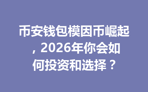 币安钱包模因币崛起,2026年你会如何投资和选择? 一