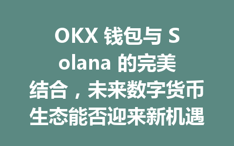 OKX 钱包与 Solana 的完美结合,未来数字货币生态能否迎来新机遇? 一