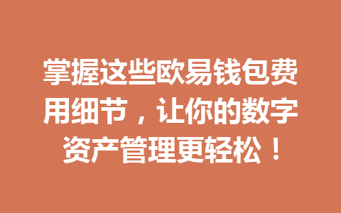 掌握这些欧易钱包费用细节，让你的数字资产管理更轻松！ 一