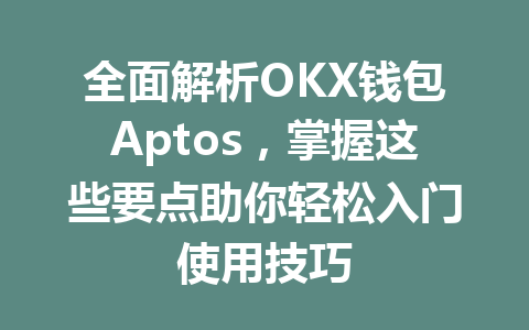 全面解析OKX钱包Aptos,掌握这些要点助你轻松入门使用技巧 一