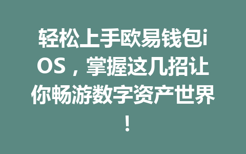 轻松上手欧易钱包iOS,掌握这几招让你畅游数字资产世界! 一