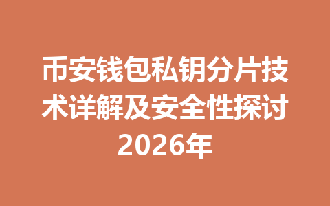 币安钱包私钥分片技术详解及安全性探讨2026年 一