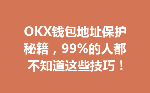 OKX钱包地址保护秘籍,99%的人都不知道这些技巧! 一