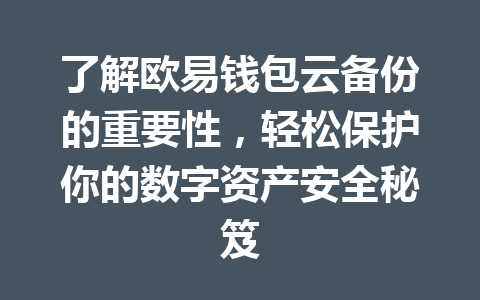 了解欧易钱包云备份的重要性,轻松保护你的数字资产安全秘笈 一