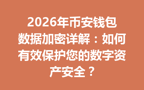 2026年币安钱包数据加密详解:如何有效保护您的数字资产安全? 一