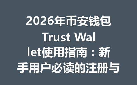 2026年币安钱包Trust Wallet使用指南:新手用户必读的注册与安全教程 一