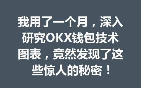 我用了一个月,深入研究OKX钱包技术图表,竟然发现了这些惊人的秘密! 一