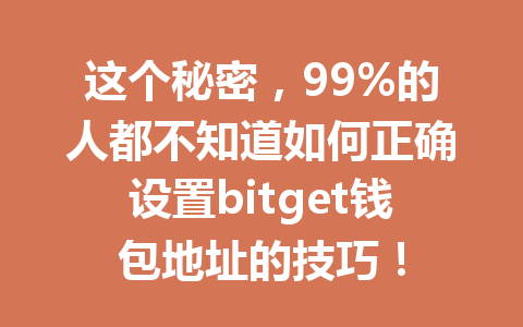 这个秘密,99%的人都不知道如何正确设置bitget钱包地址的技巧! 一