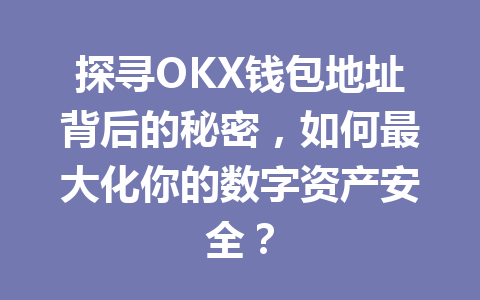 探寻OKX钱包地址背后的秘密,如何最大化你的数字资产安全? 一
