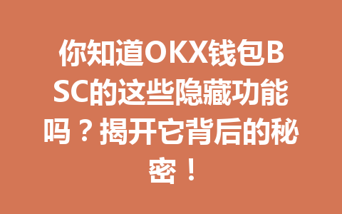 你知道OKX钱包BSC的这些隐藏功能吗？揭开它背后的秘密！ 一