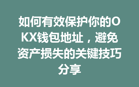 如何有效保护你的OKX钱包地址,避免资产损失的关键技巧分享 一