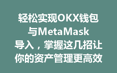 轻松实现OKX钱包与MetaMask导入,掌握这几招让你的资产管理更高效 一