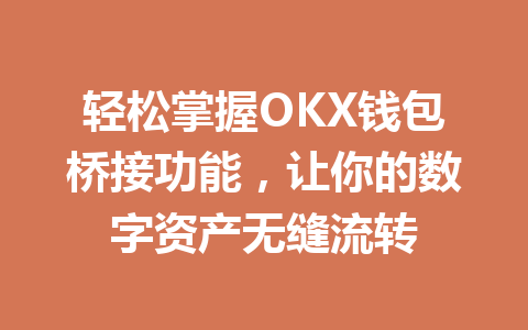 轻松掌握OKX钱包桥接功能,让你的数字资产无缝流转 一