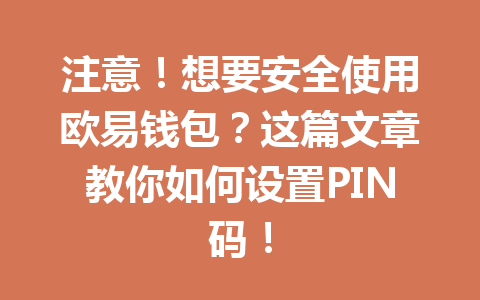 注意!想要安全使用欧易钱包?这篇文章教你如何设置PIN码! 一