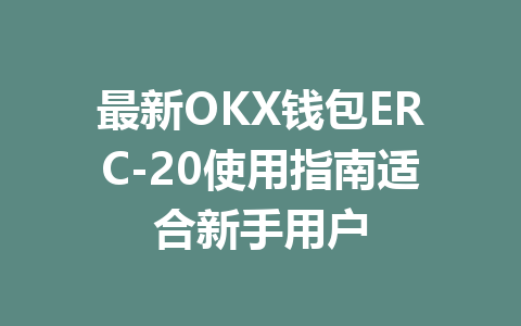 最新OKX钱包ERC-20使用指南适合新手用户 一