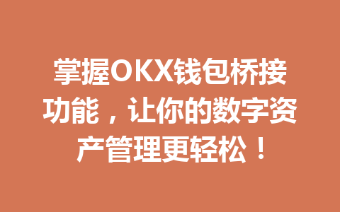 掌握OKX钱包桥接功能，让你的数字资产管理更轻松！ 一