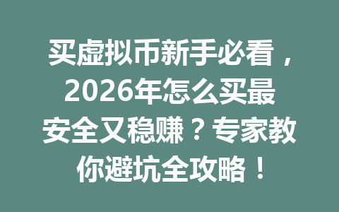 买虚拟币新手必看,2026年怎么买最安全又稳赚?专家教你避坑全攻略! 一